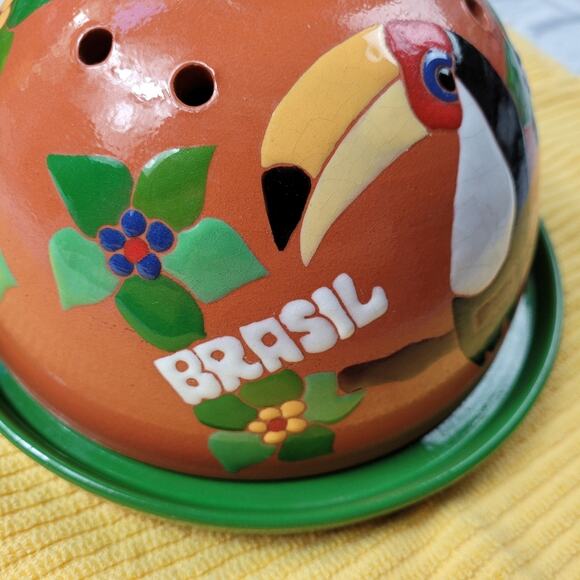2 piece Cheese or Butter Decorative Terracotta Storage Dome from Brazil - Picture 11 of 16